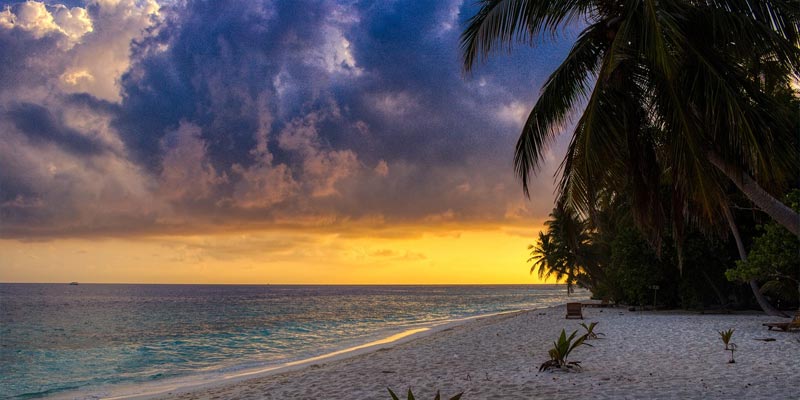 sunset in maldives